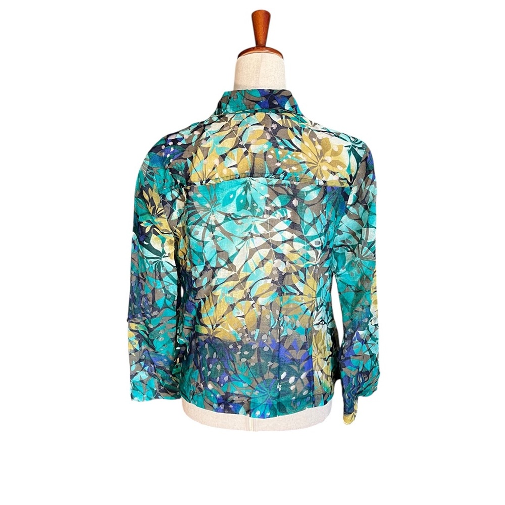 Ruby Rd. Sheer Button-Up Jacket With A Tropical F… - image 8
